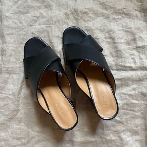 Nisolo Carina Cross Strap Mule — Black